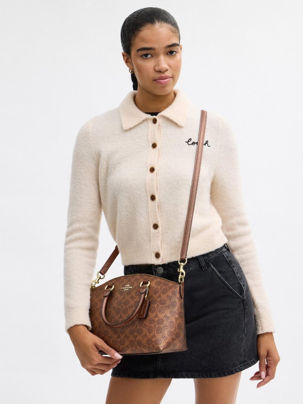 Coach Outlet Sadie Satchel Bag In Signature Canvas